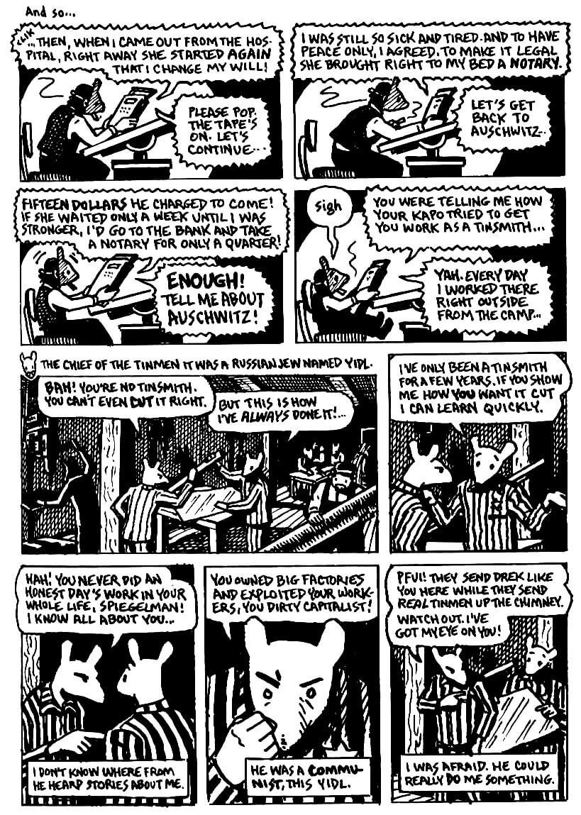 page 36 of maus ii and here my troubles began graphic novel by art spiegelman