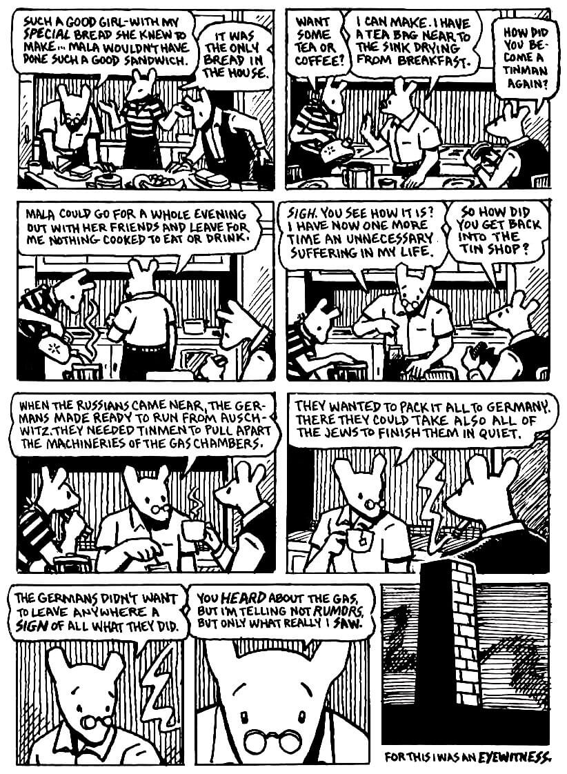 page 58 of maus ii and here my troubles began graphic novel by art spiegelman
