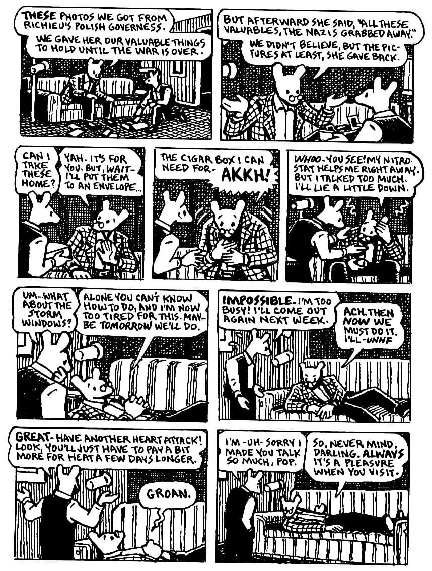 page 105 of maus ii and here my troubles began graphic novel by art spiegelman