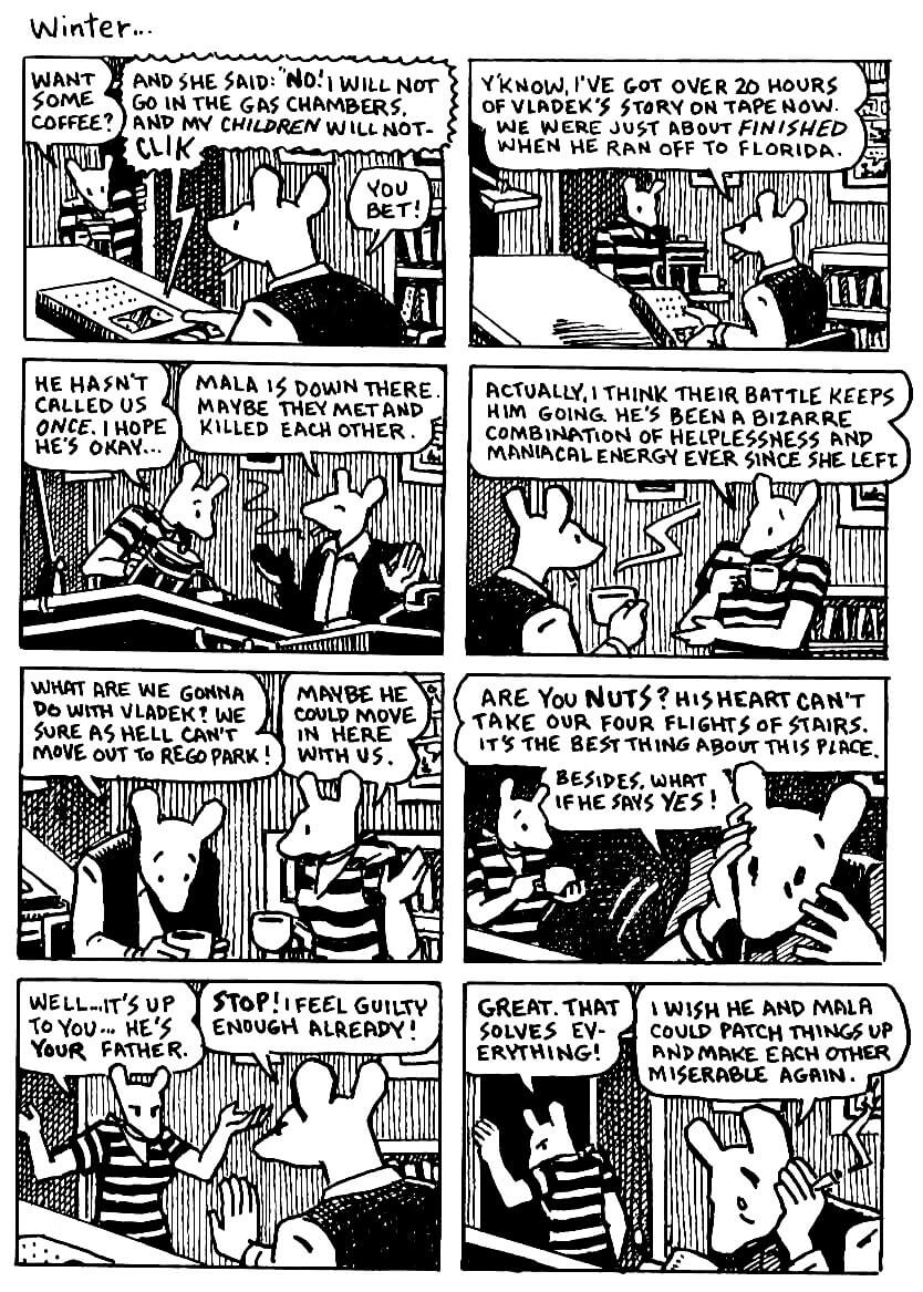 page 107 of maus ii and here my troubles began graphic novel by art spiegelman