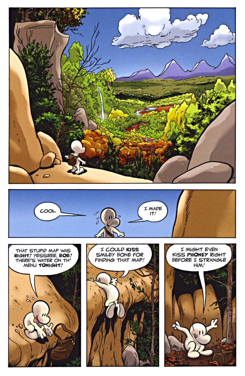 page 18 - chapter 1 of bone 1 out from boneville graphic novel by jeff smith