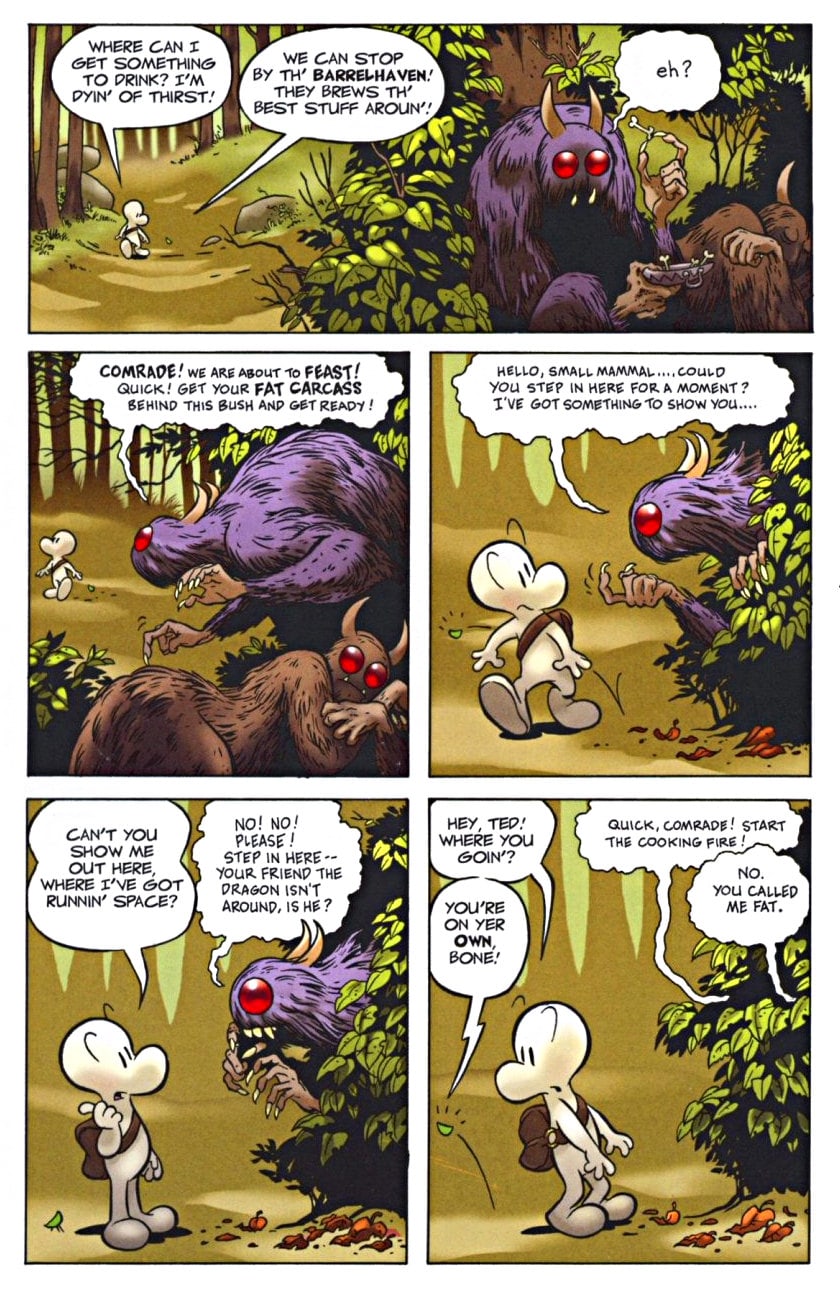page 21 - chapter 1 of bone 1 out from boneville graphic novel by jeff smith