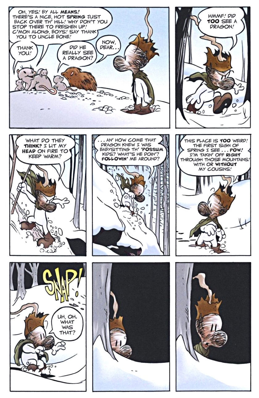 page 41 - chapter 2 of bone 1 out from boneville graphic novel by jeff smith