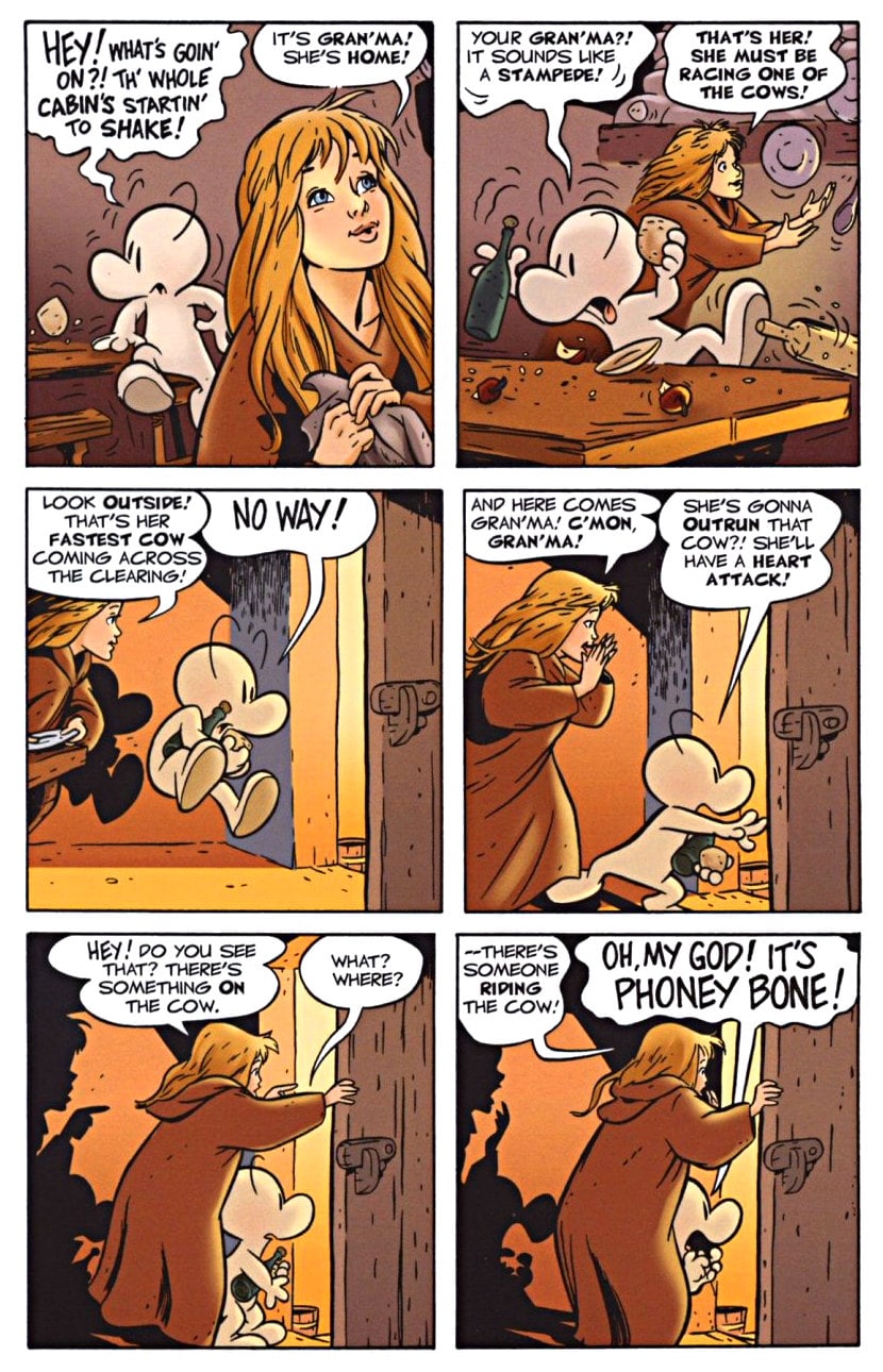 page 66 - chapter 3 of bone 1 out from boneville graphic novel by jeff smith