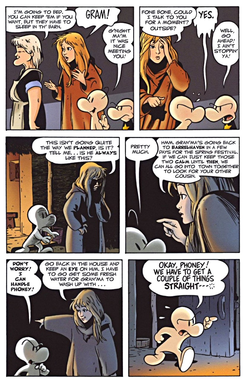 page 71 - chapter 3 of bone 1 out from boneville graphic novel by jeff smith