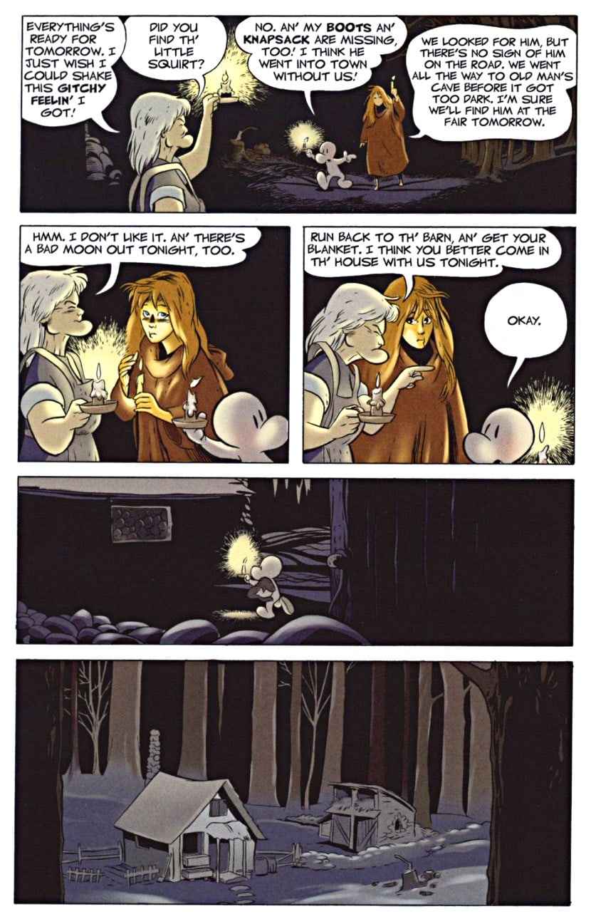 page 88 - chapter 4 of bone 1 out from boneville graphic novel by jeff smith