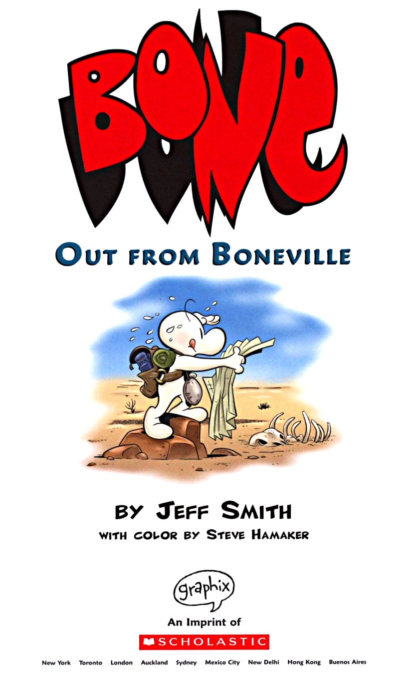 page i of bone 1 out from boneville graphic novel by jeff smith