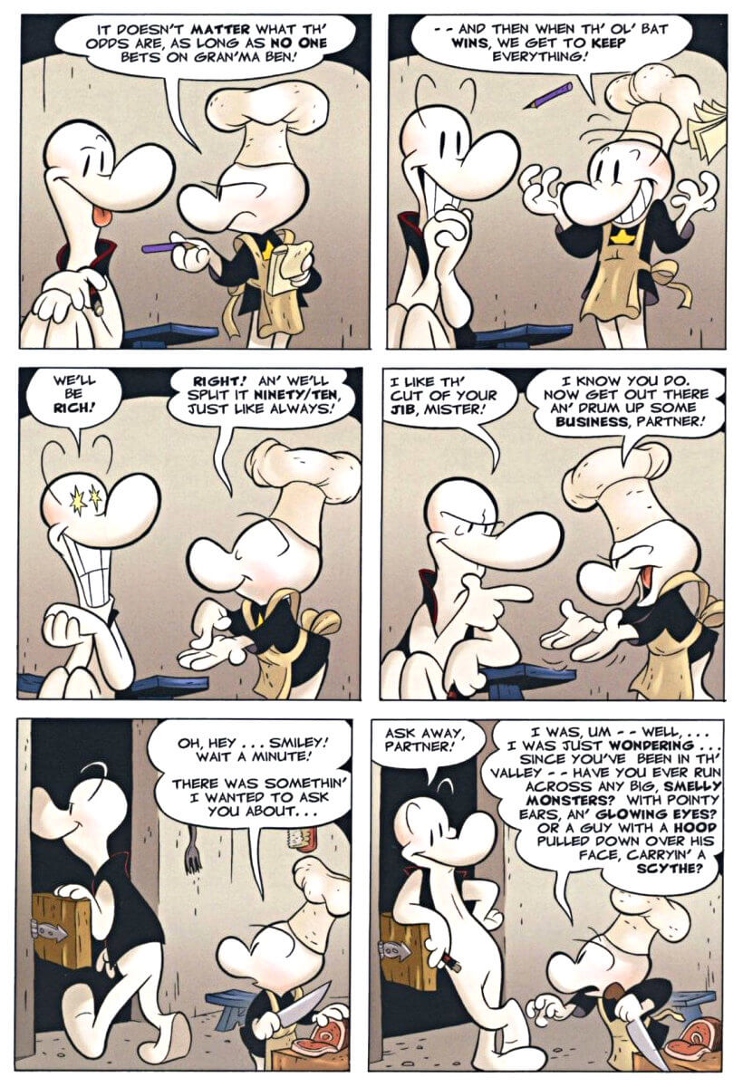 page 12 - chapter 1 of bone 2 the great cow race graphic novel by jeff smith