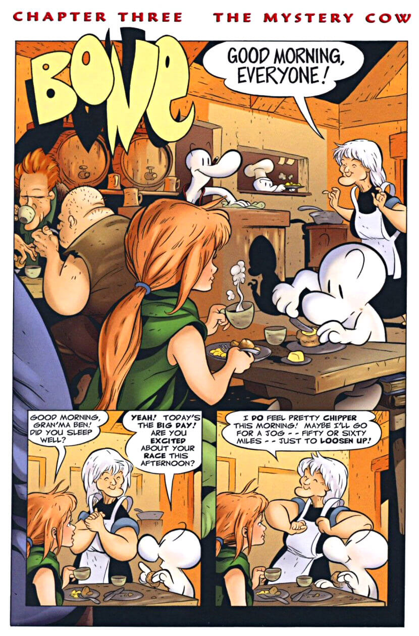 page 47 - chapter 3 of bone 2 the great cow race graphic novel by jeff smith