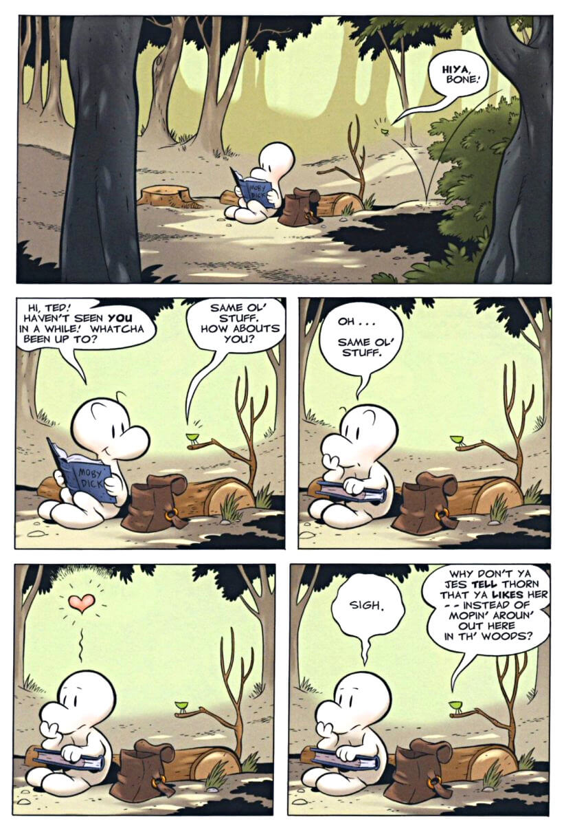 page 58 - chapter 3 of bone 2 the great cow race graphic novel by jeff smith