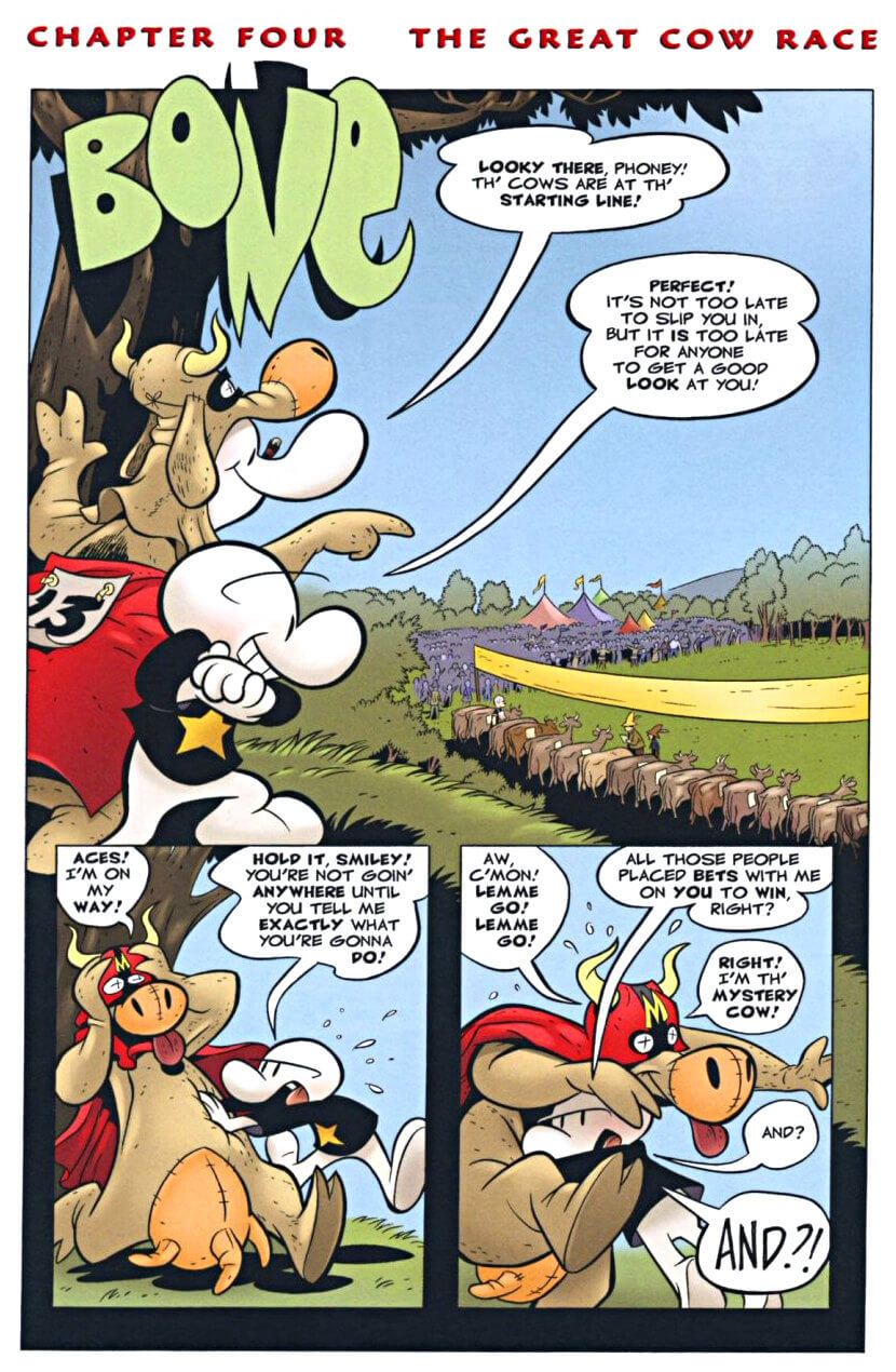 page 71 - chapter 3 of bone 2 the great cow race graphic novel by jeff smith