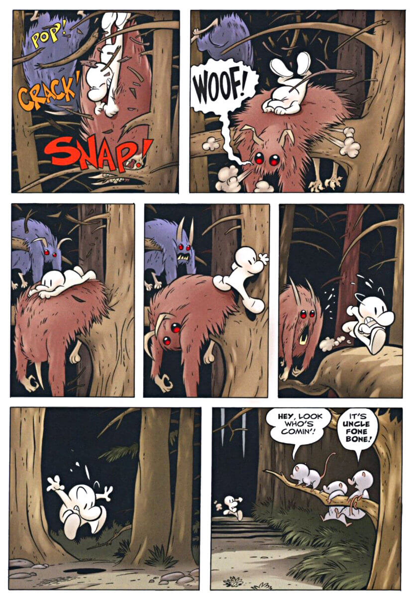 page 81 - chapter 4 of bone 2 the great cow race graphic novel by jeff smith