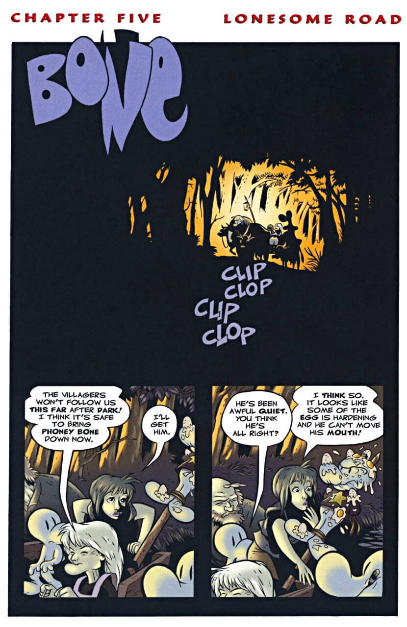 page 95 - chapter 5 of bone 2 the great cow race graphic novel by jeff smith