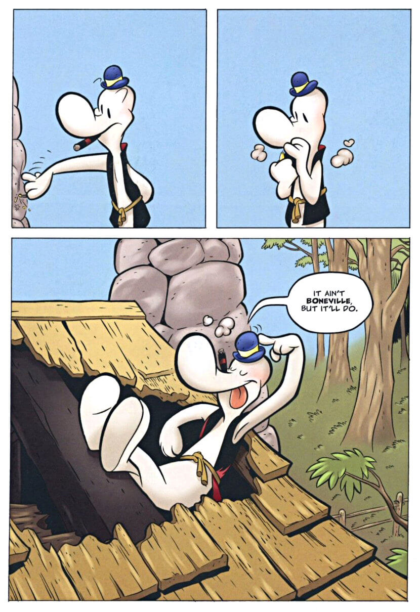 page 132 - chapter 6 of bone 2 the great cow race graphic novel by jeff smith