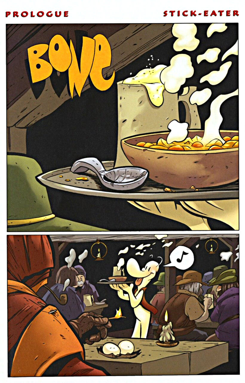 page 1 - prologue of bone 4 the dragonslayer graphic novel by jeff smith