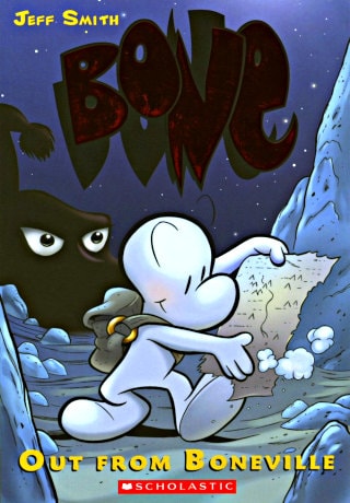 thumbnail of bone 1 out from boneville graphic novel by jeff smith