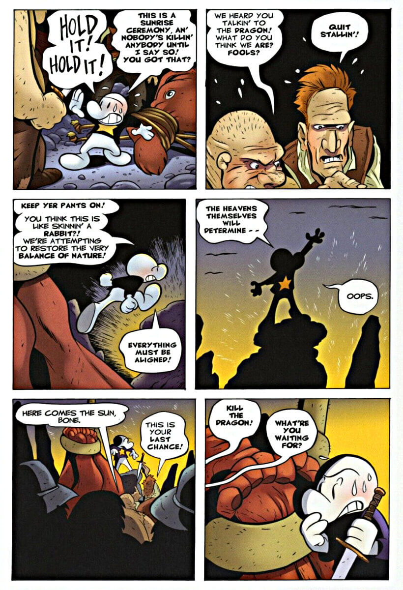 page 156 - chapter 8 of bone 4 the dragonslayer graphic novel by jeff smith
