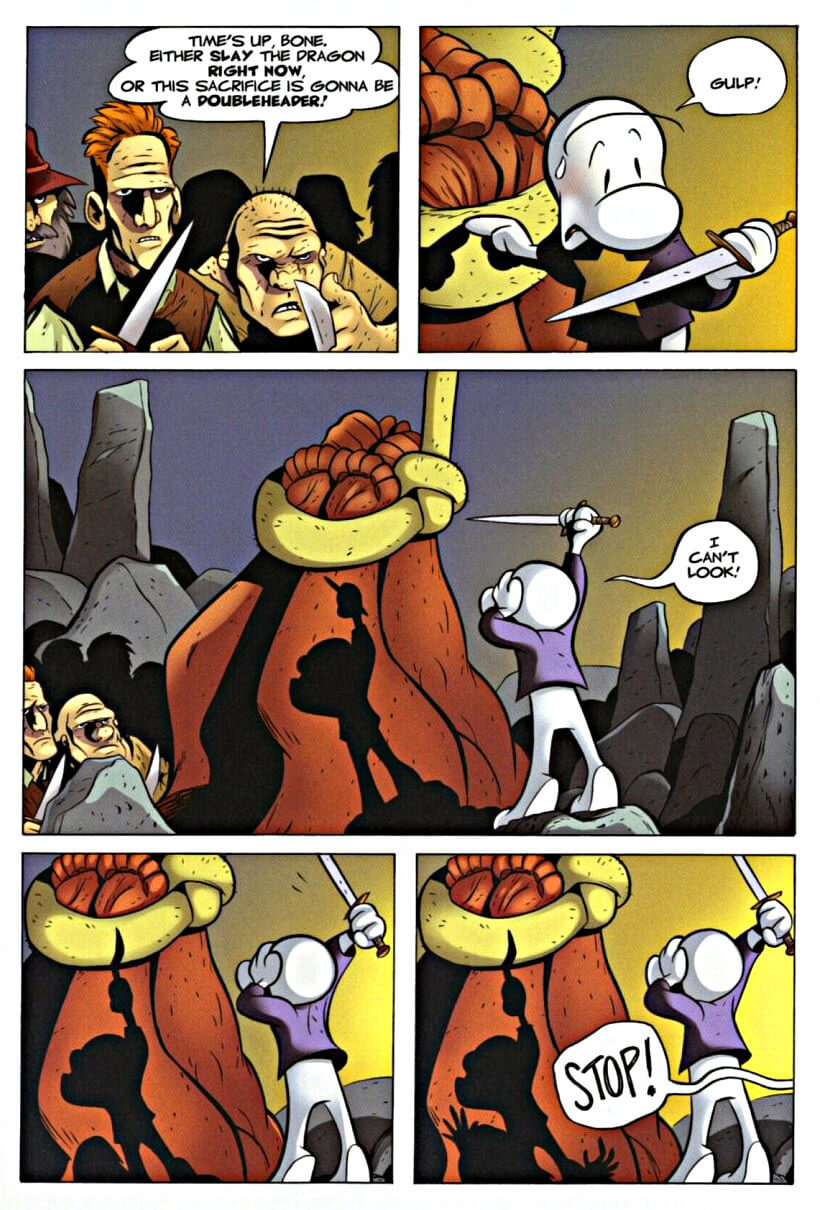 page 157 - chapter 8 of bone 4 the dragonslayer graphic novel by jeff smith