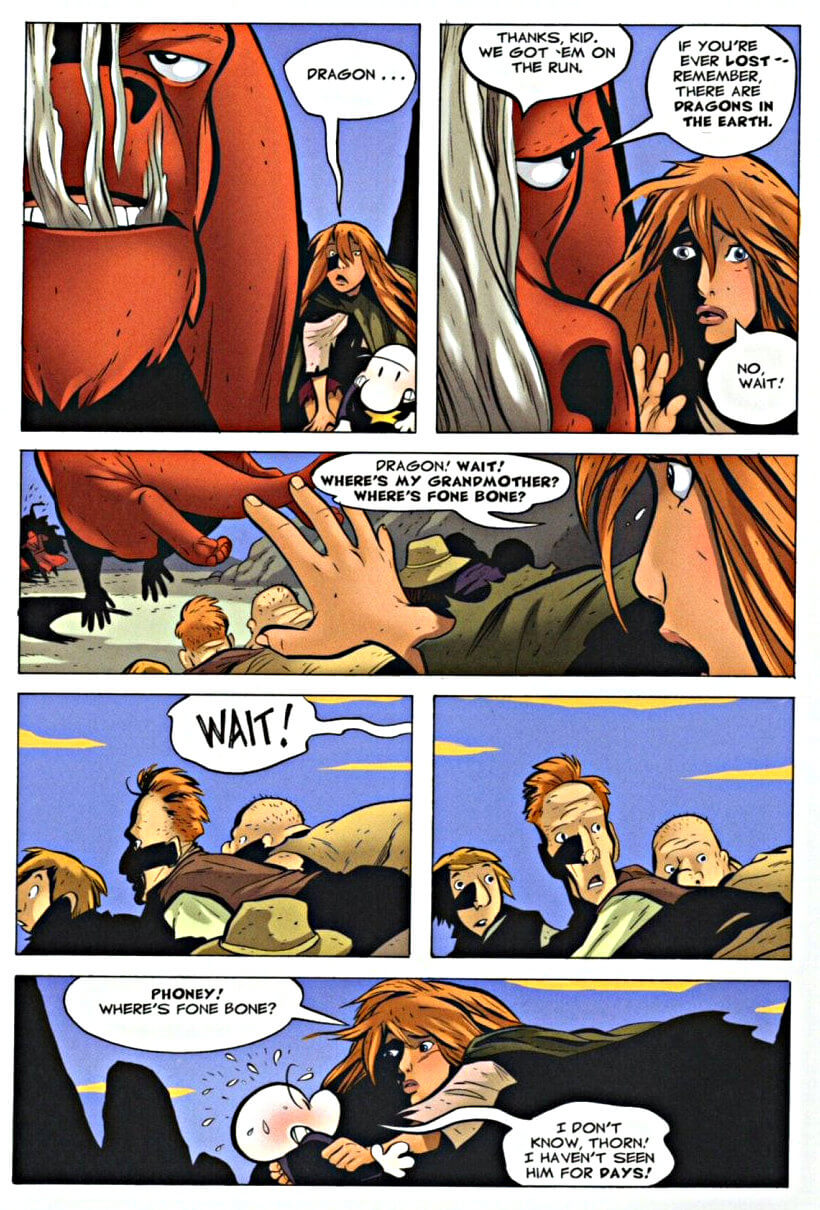 page 166 - chapter 8 of bone 4 the dragonslayer graphic novel by jeff smith