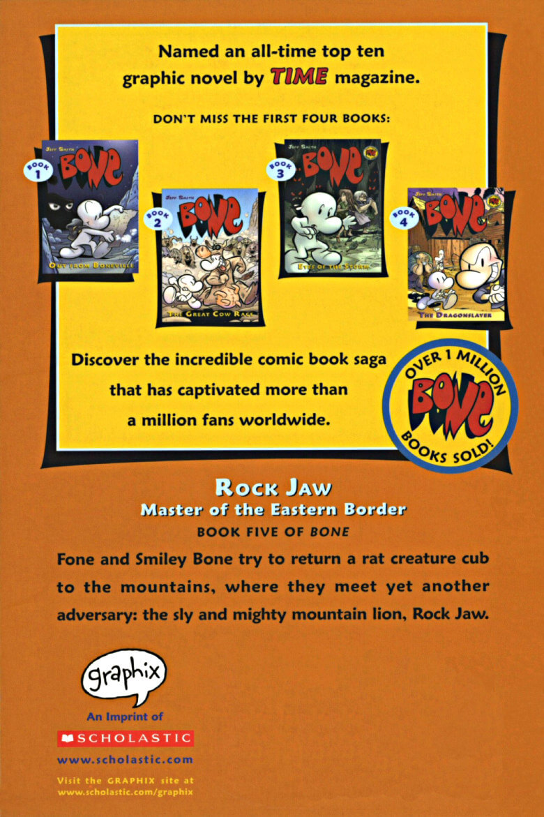 back-cover of bone 5 rock jaw master of the eastern border