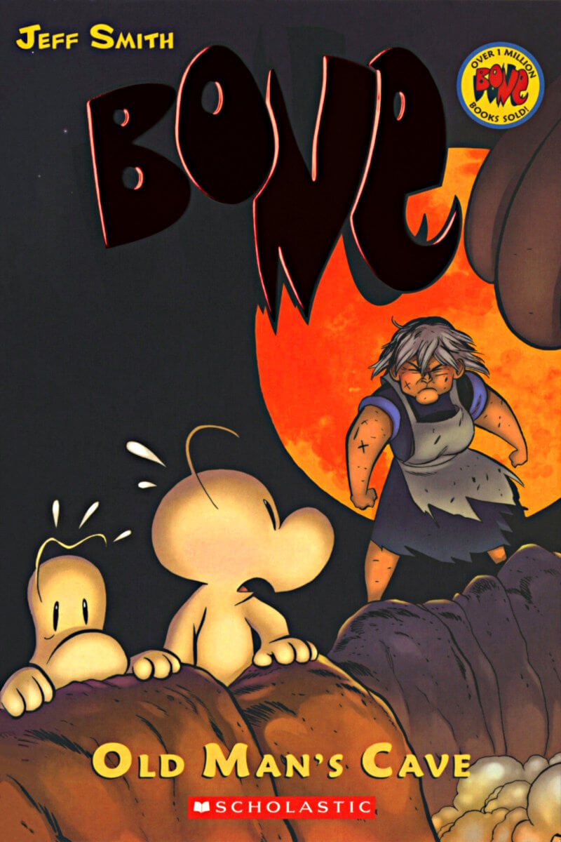cover page of bone 6 old mans cave graphic novel