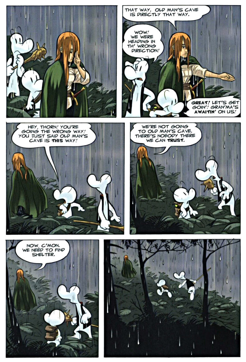 page 44 chapter 2 of bone 6 old mans cave graphic novel