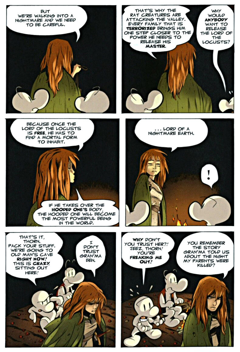 page 54 chapter 3 of bone 6 old mans cave graphic novel