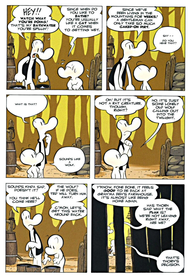 page 72 chapter 4 of bone 6 old mans cave graphic novel