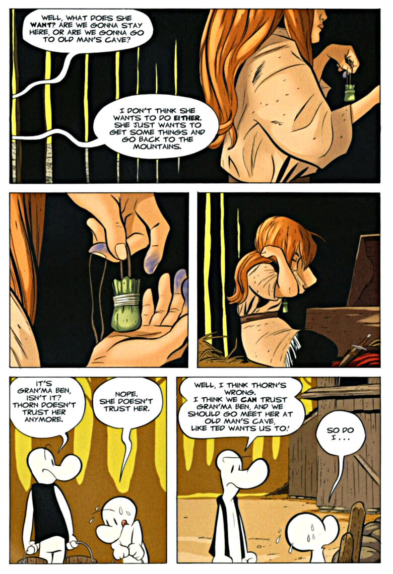 page 73 chapter 4 of bone 6 old mans cave graphic novel