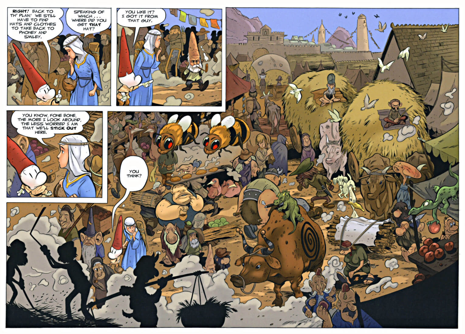 page 12-13 of bone 8 treasure hunters graphic novel