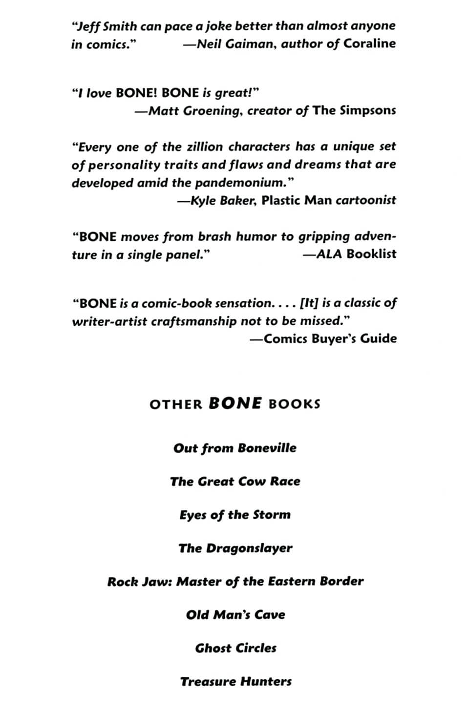 page ii of bone 9 crown of horns graphic novel