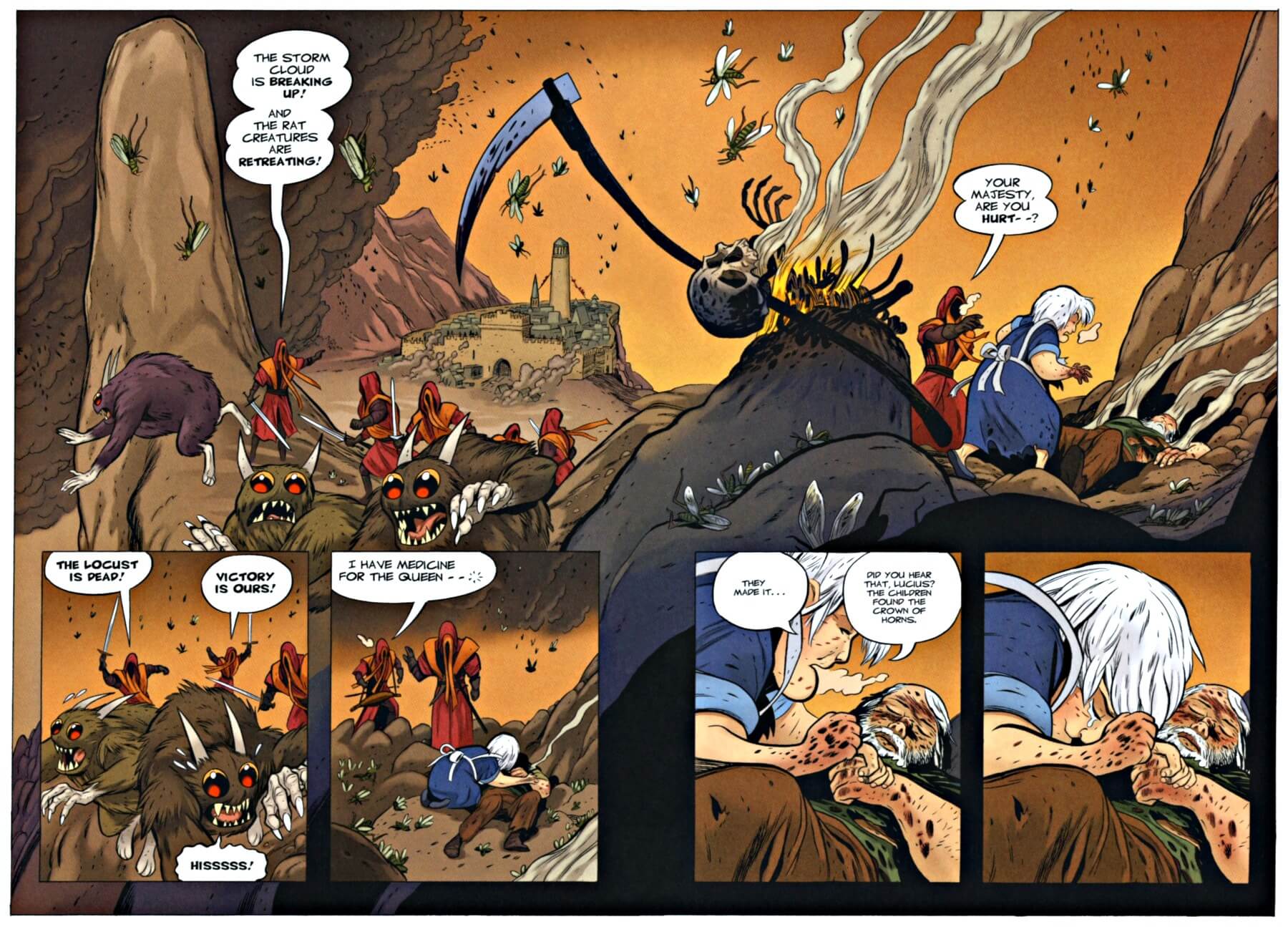 page 160-161 chapter 5 of bone 9 crown of horns graphic novel
