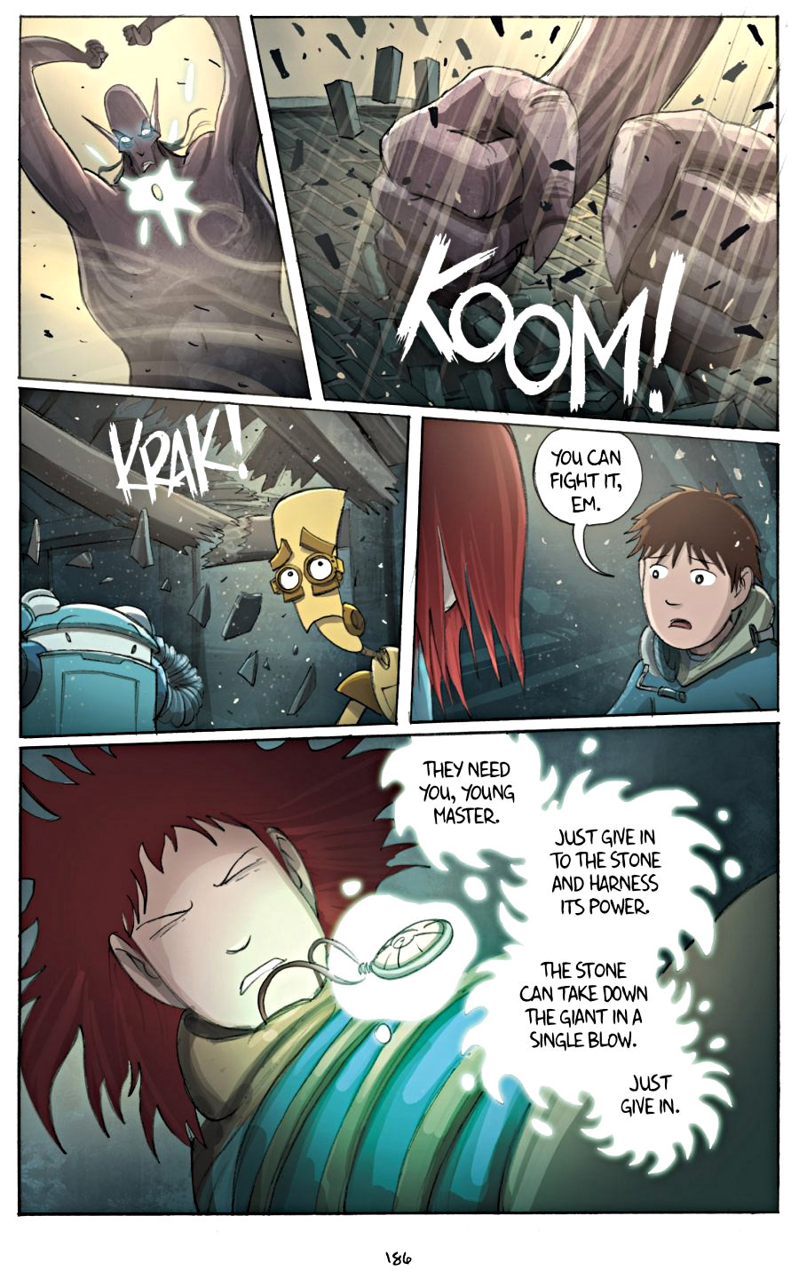 page 186 of amulet 2 stonekeeper's curse graphic novel by kazu kibuishi