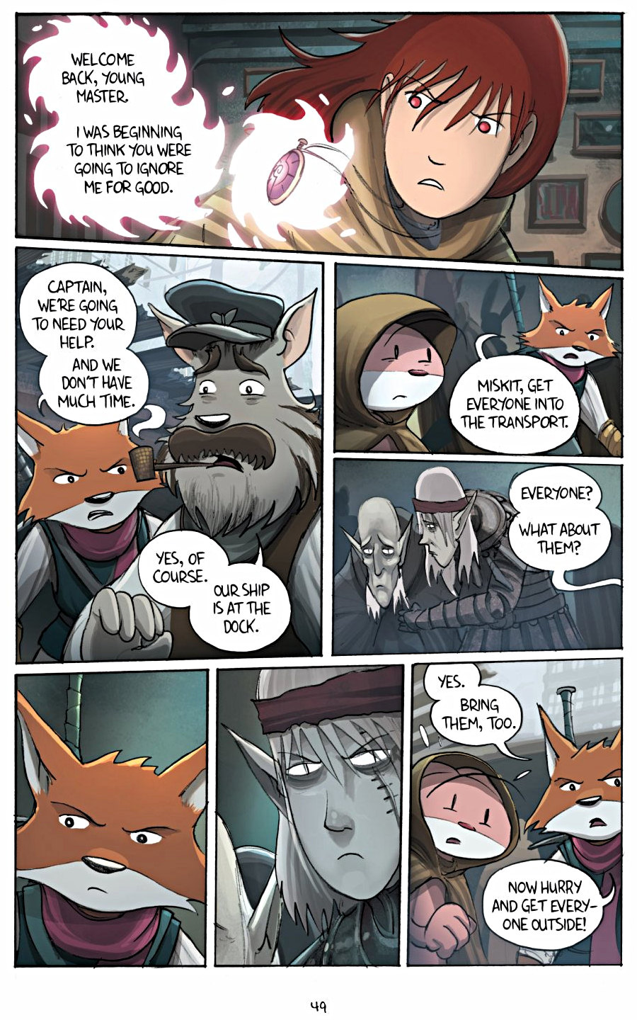page 49 of amulet 3 cloud searchers graphic novel by kazu kibuishi