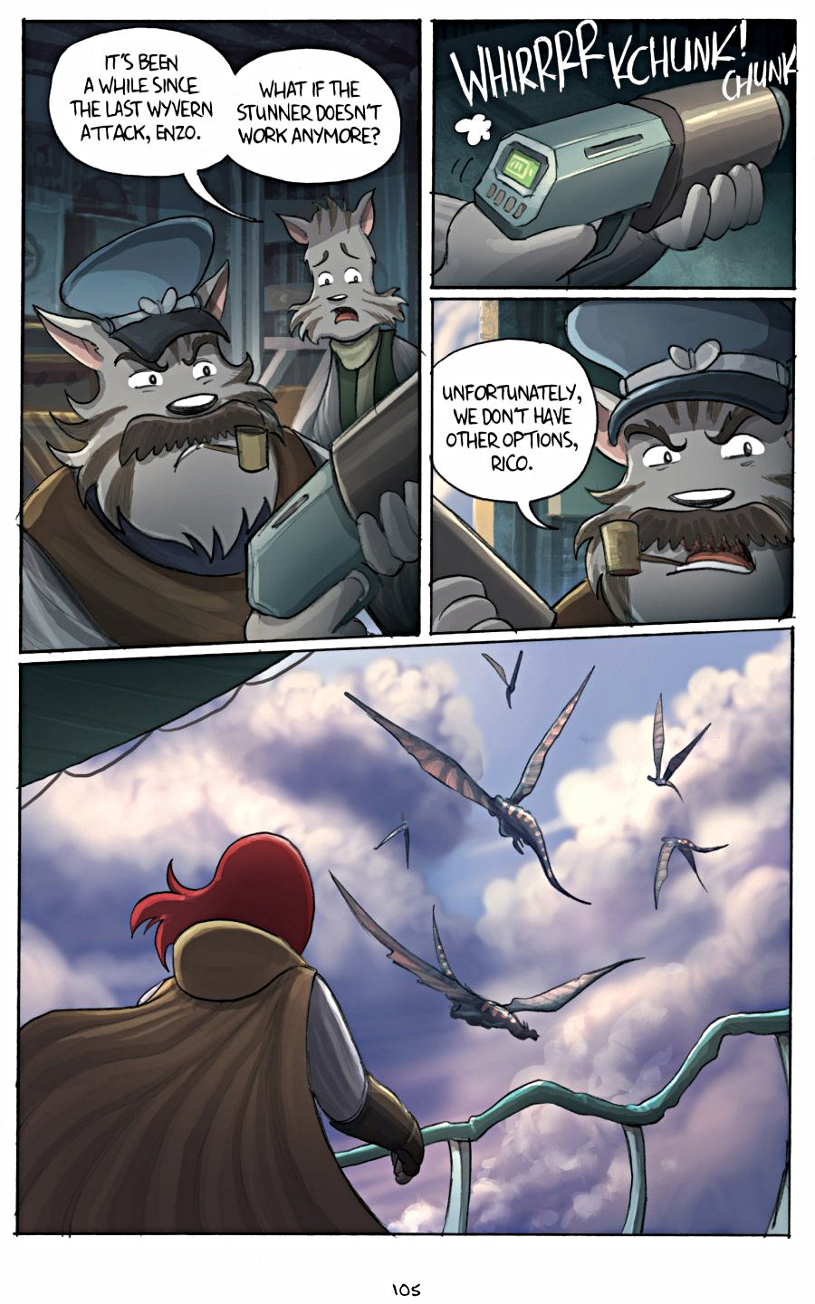 page 105 of amulet 3 cloud searchers graphic novel by kazu kibuishi