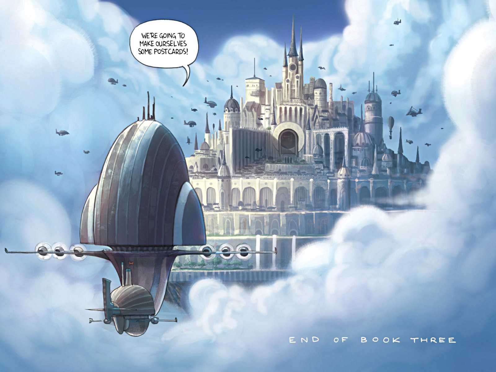 page 198-199 of amulet 3 cloud searchers graphic novel by kazu kibuishi