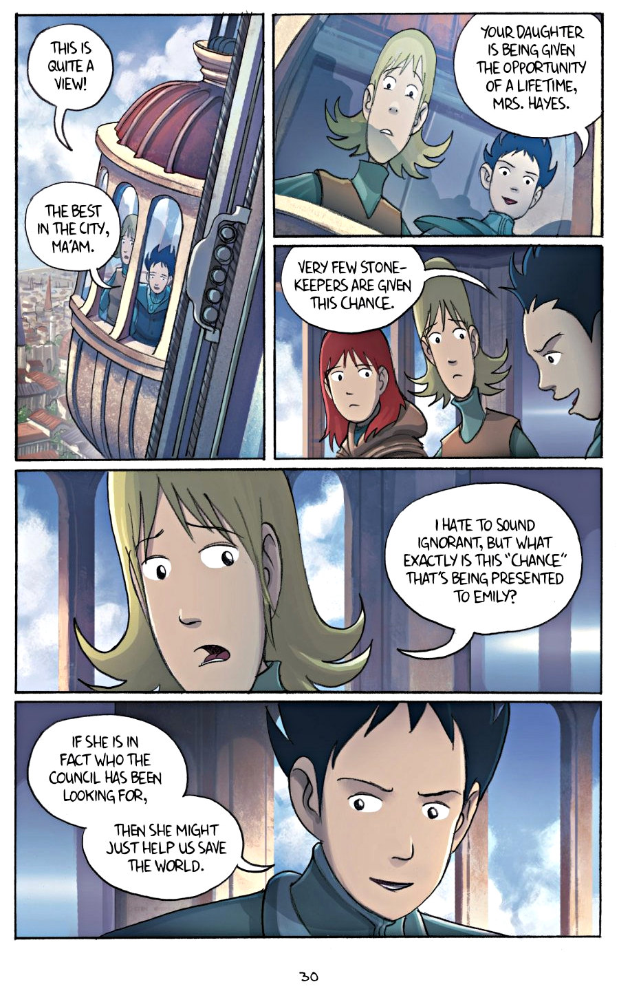 page 30 of amulet 4 last council graphic novel by kazu kibuishi