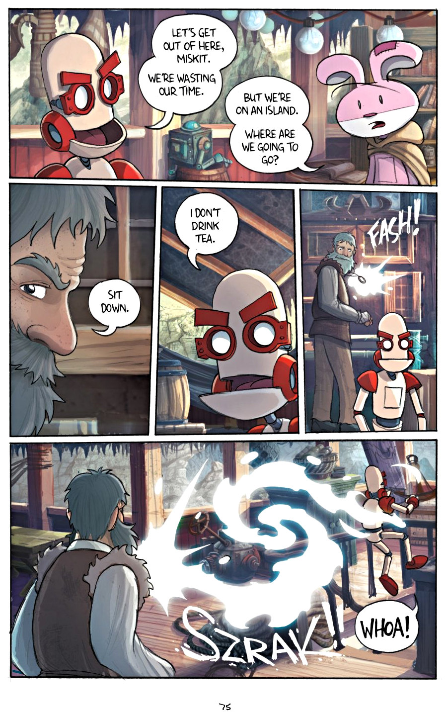 page 75 of amulet 4 last council graphic novel by kazu kibuishi