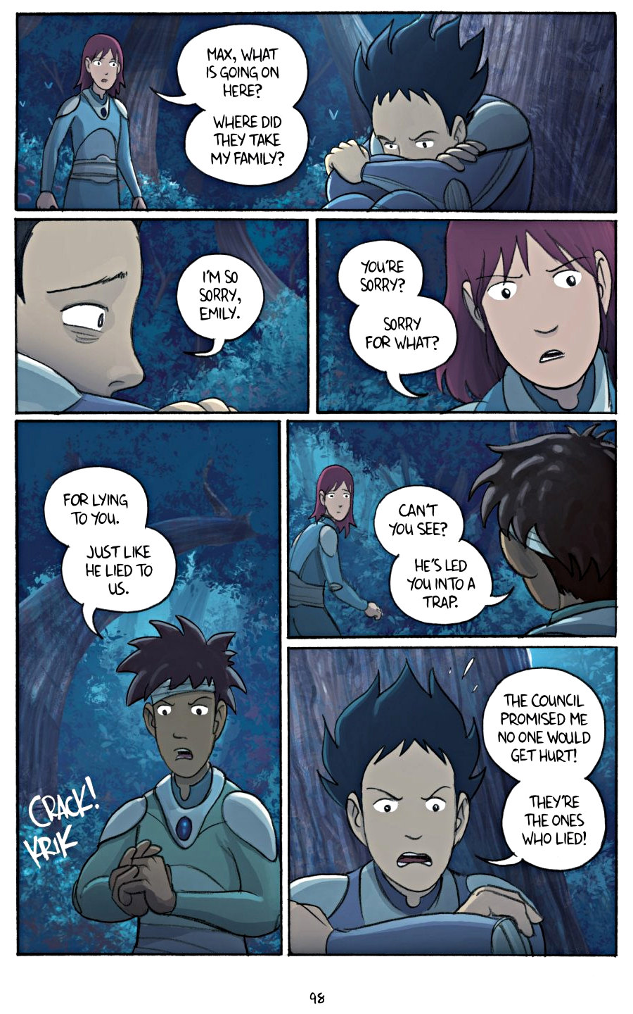 page 98 of amulet 4 last council graphic novel by kazu kibuishi
