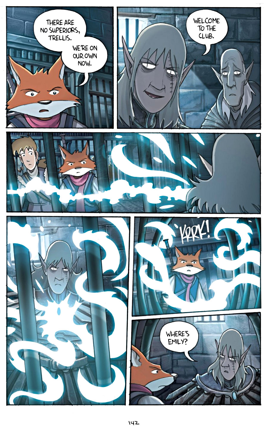 page 142 of amulet 4 last council graphic novel by kazu kibuishi