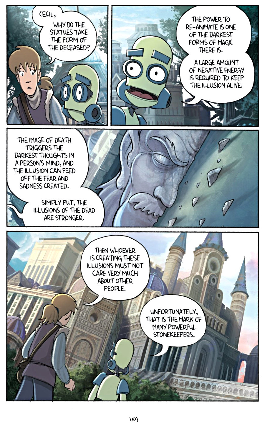 page 159 of amulet 4 last council graphic novel by kazu kibuishi