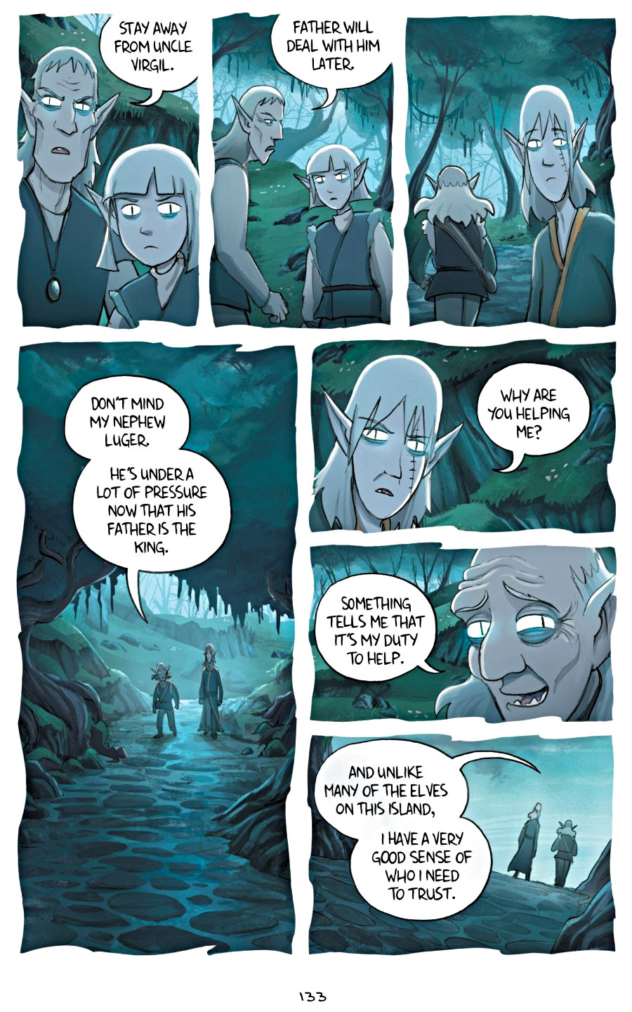 page 133 of amulet 5 prince of the elves graphic novel
