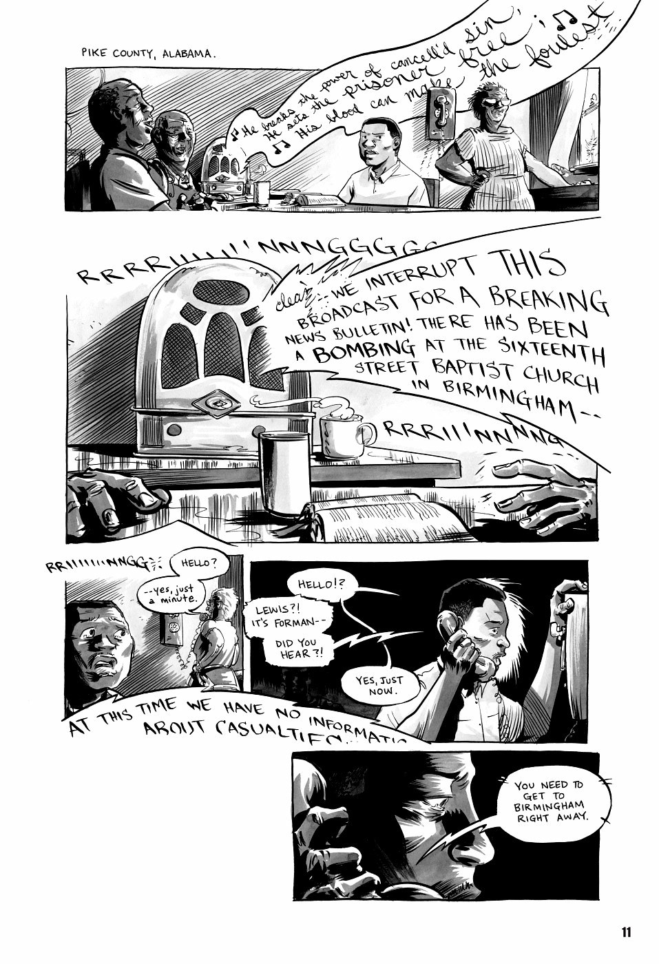 page 11 of march book three graphic novel