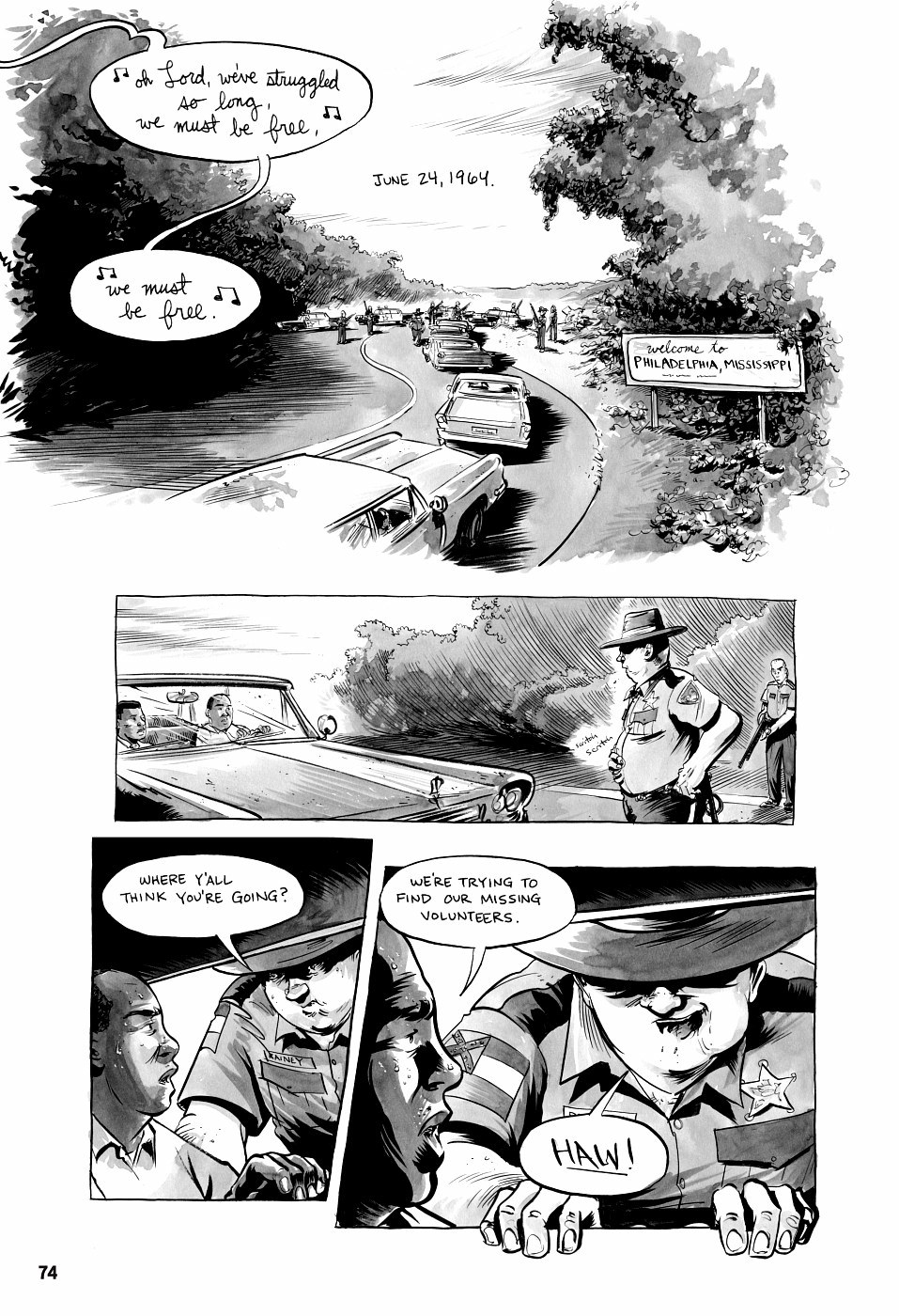 page 74 of march book three graphic novel