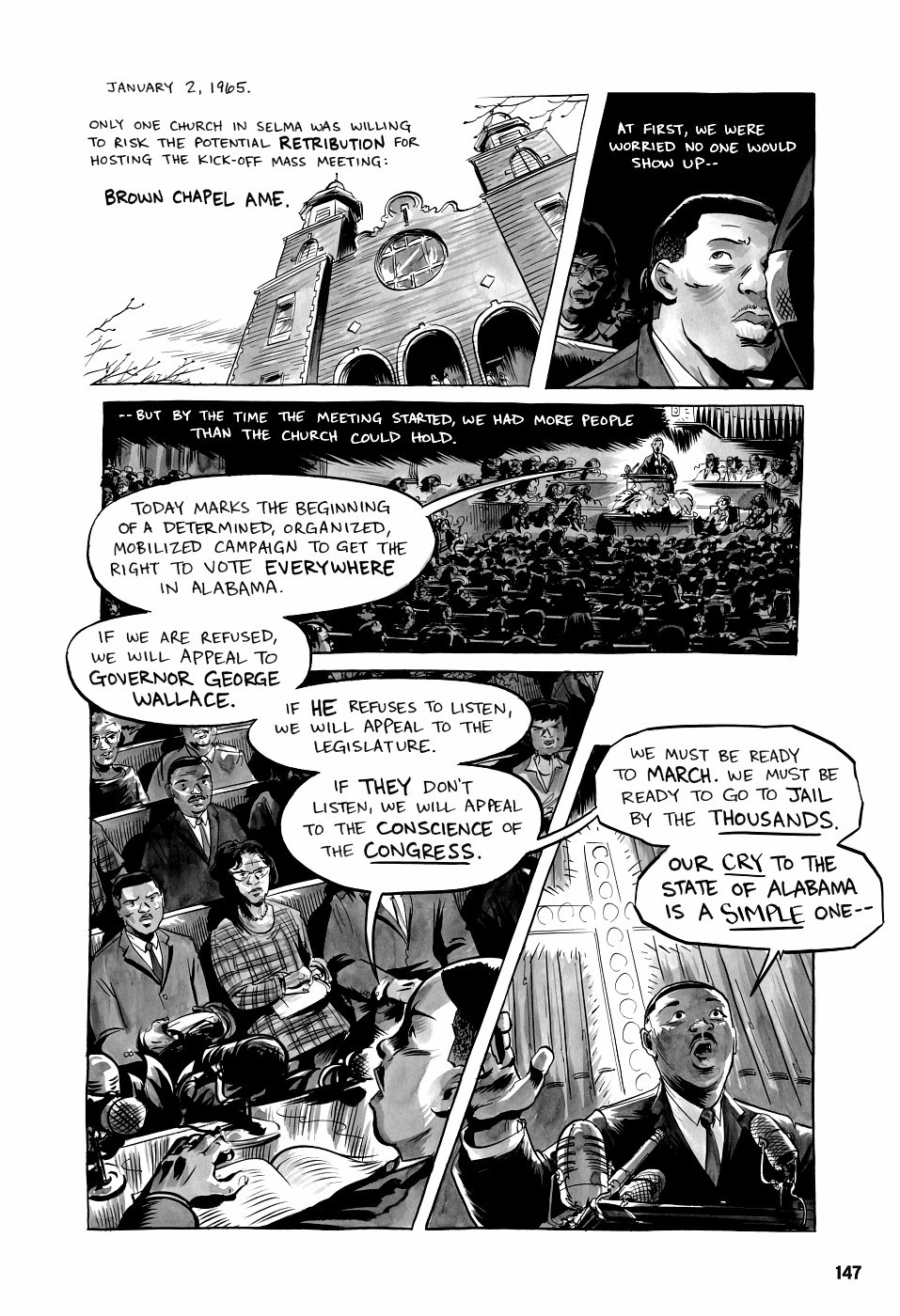 page 147 of march book three graphic novel