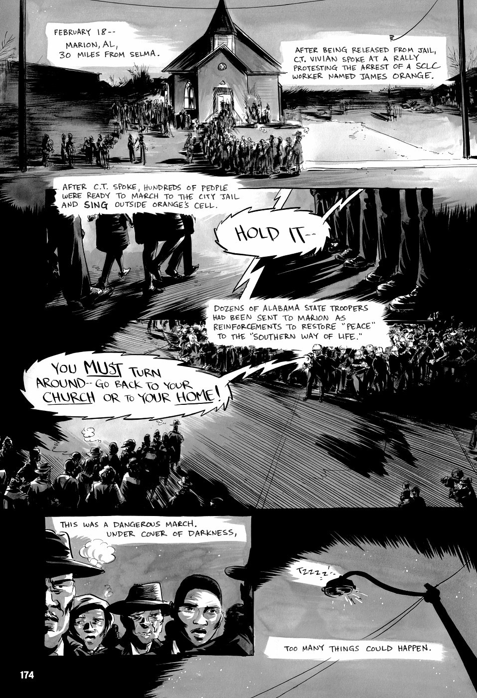 page 174 of march book three graphic novel