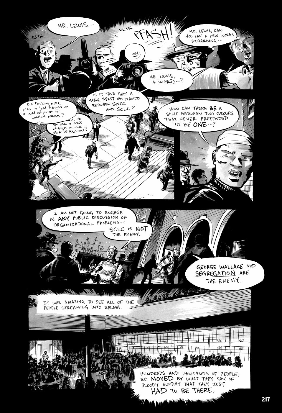 page 217 of march book three graphic novel