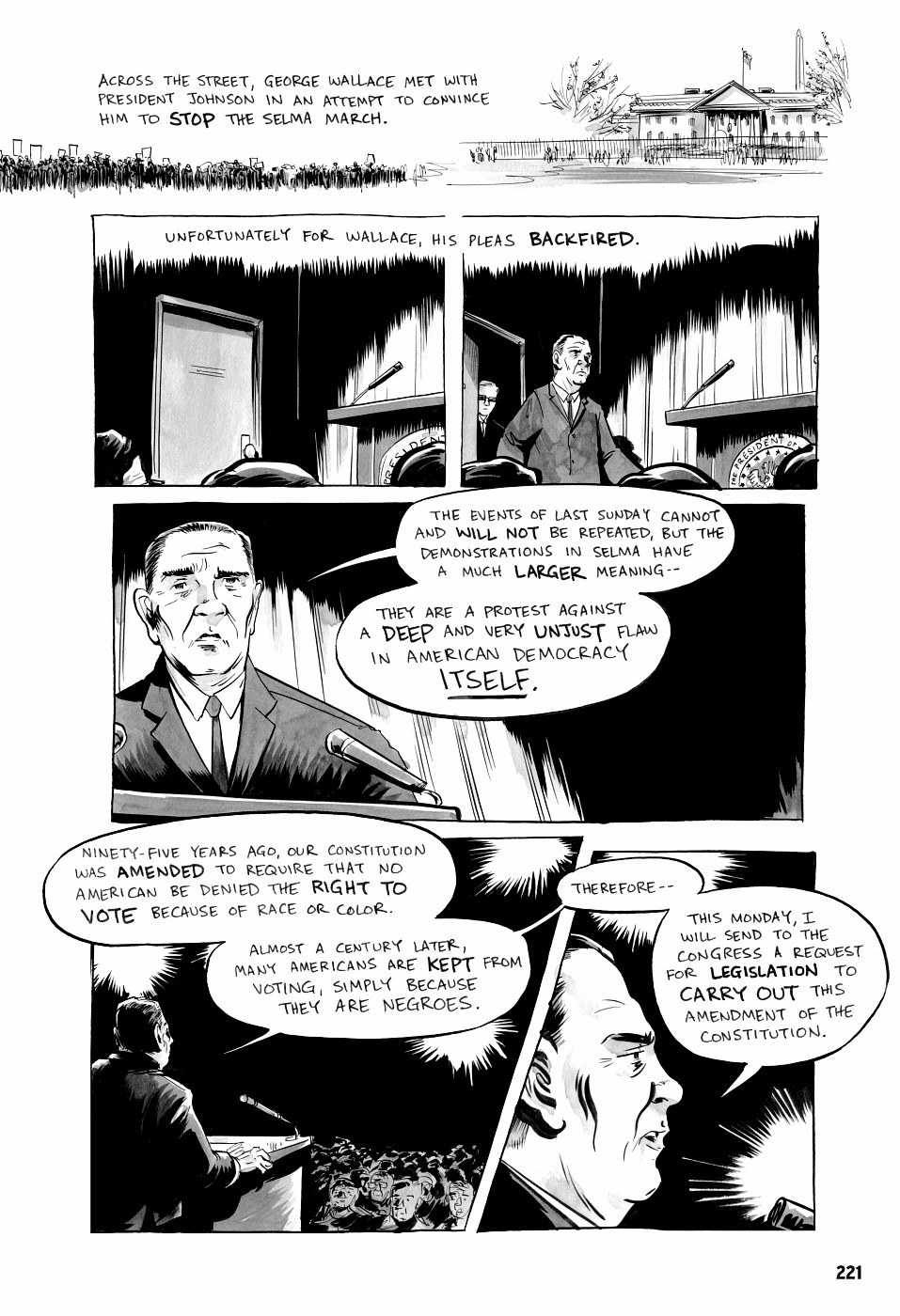 page 221 of march book three graphic novel