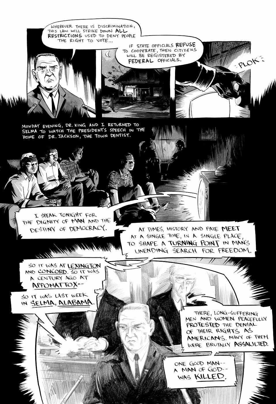 page 222 of march book three graphic novel