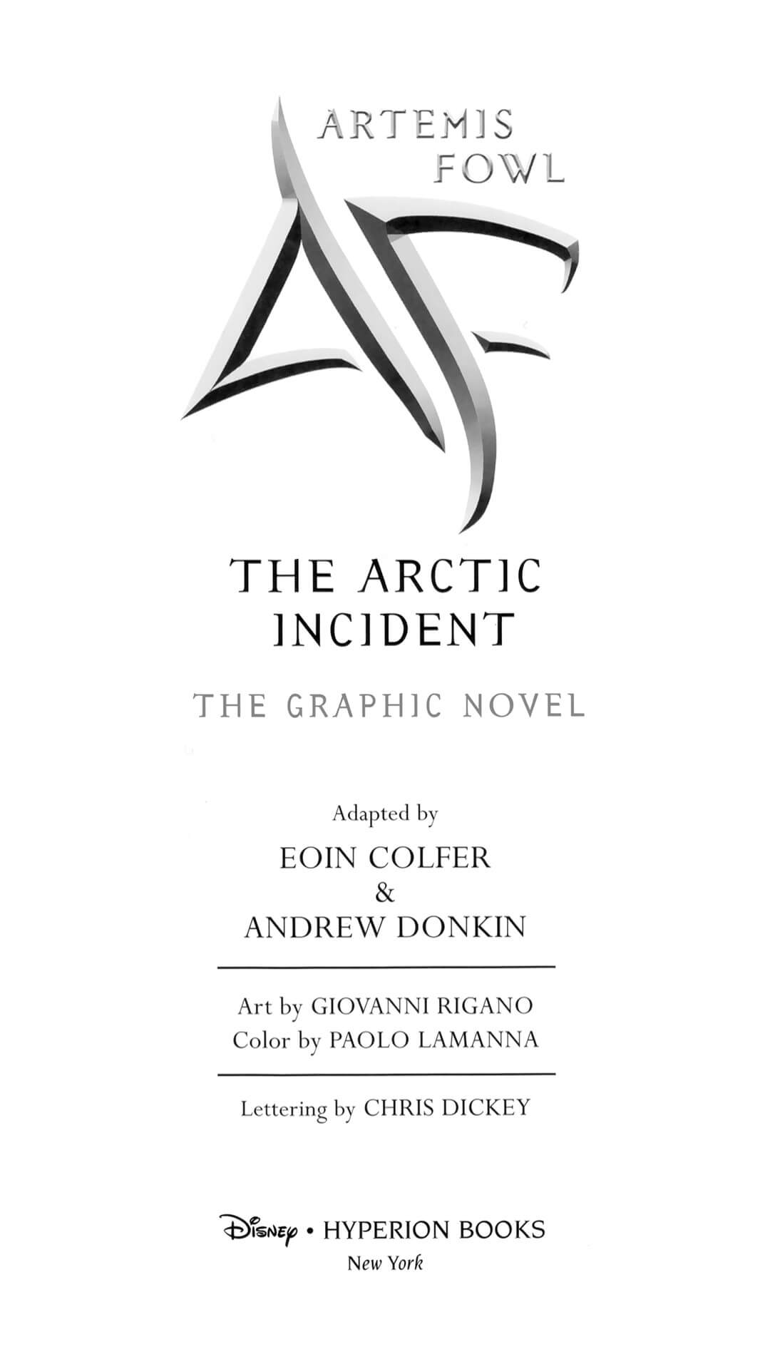 page i of artemis fowl the arctic incident graphic novel